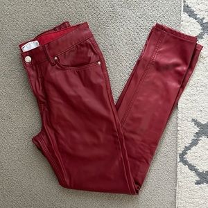 ASOS Skinny Fit Red Leather Jeans